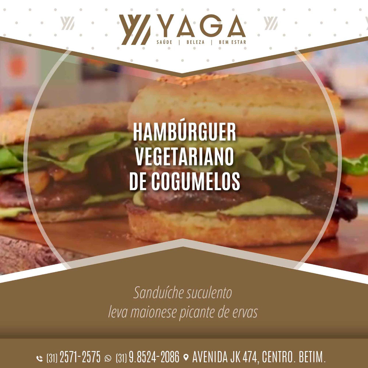 Hambúrguer Vegetariano de Cogumelos